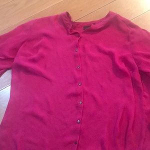 Hot pink dress shirt.